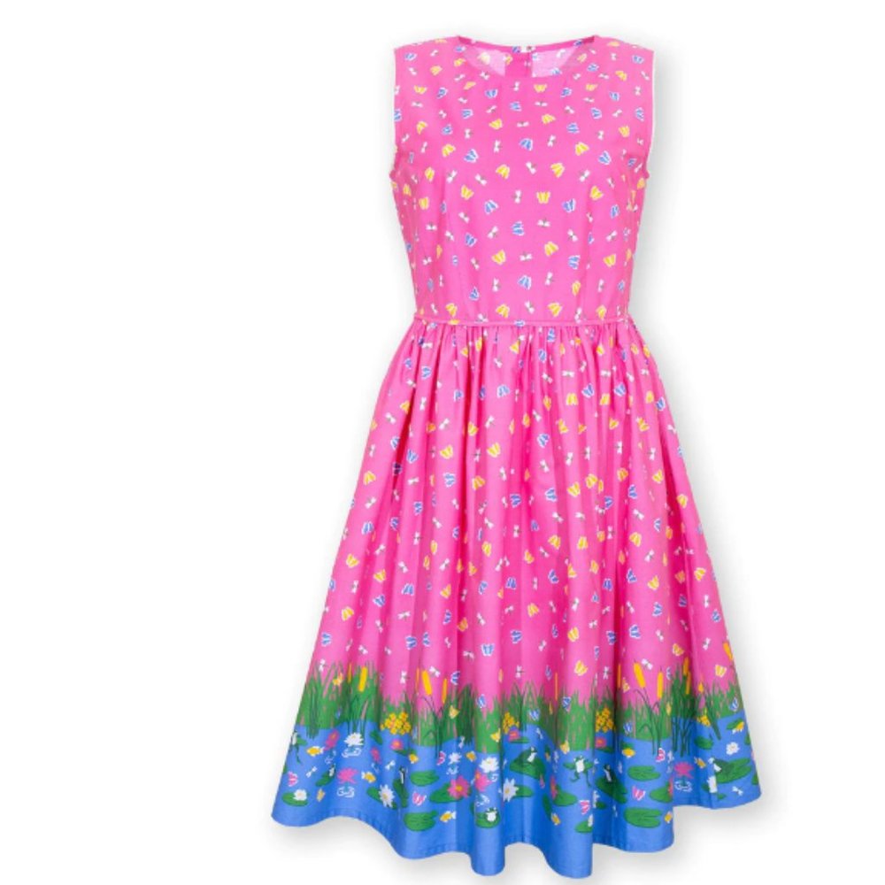 KITE organic cotton pink dress - Chesil dress water lily